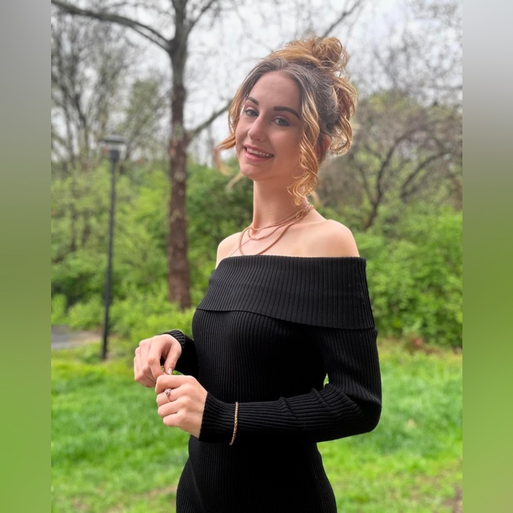 Black dress off the shoulders